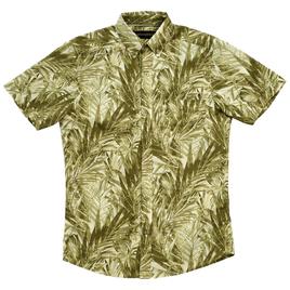 Mens North Hudson Print Tuckless Button Down Shirt - Moss