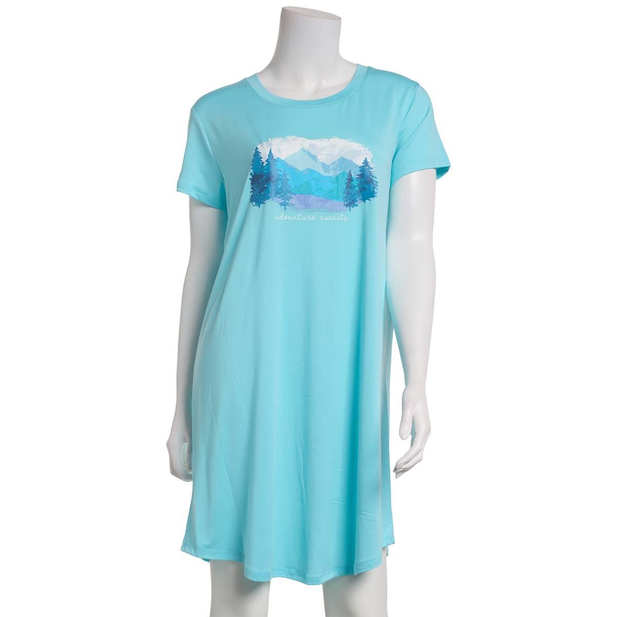Womens Jaclyn Short Sleeve Adventure Awaits Screen Nightshirt