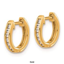 Pure Fire 14kt. Rose Gold Diamond Hinged Hoop Earrings