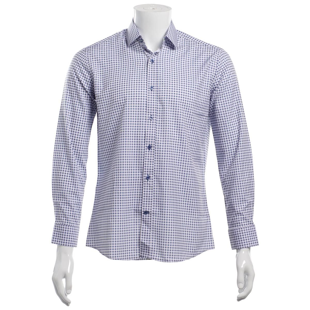 Mens Tom Baine Slim Fit Long Sleeve Gingham Dress Shirt