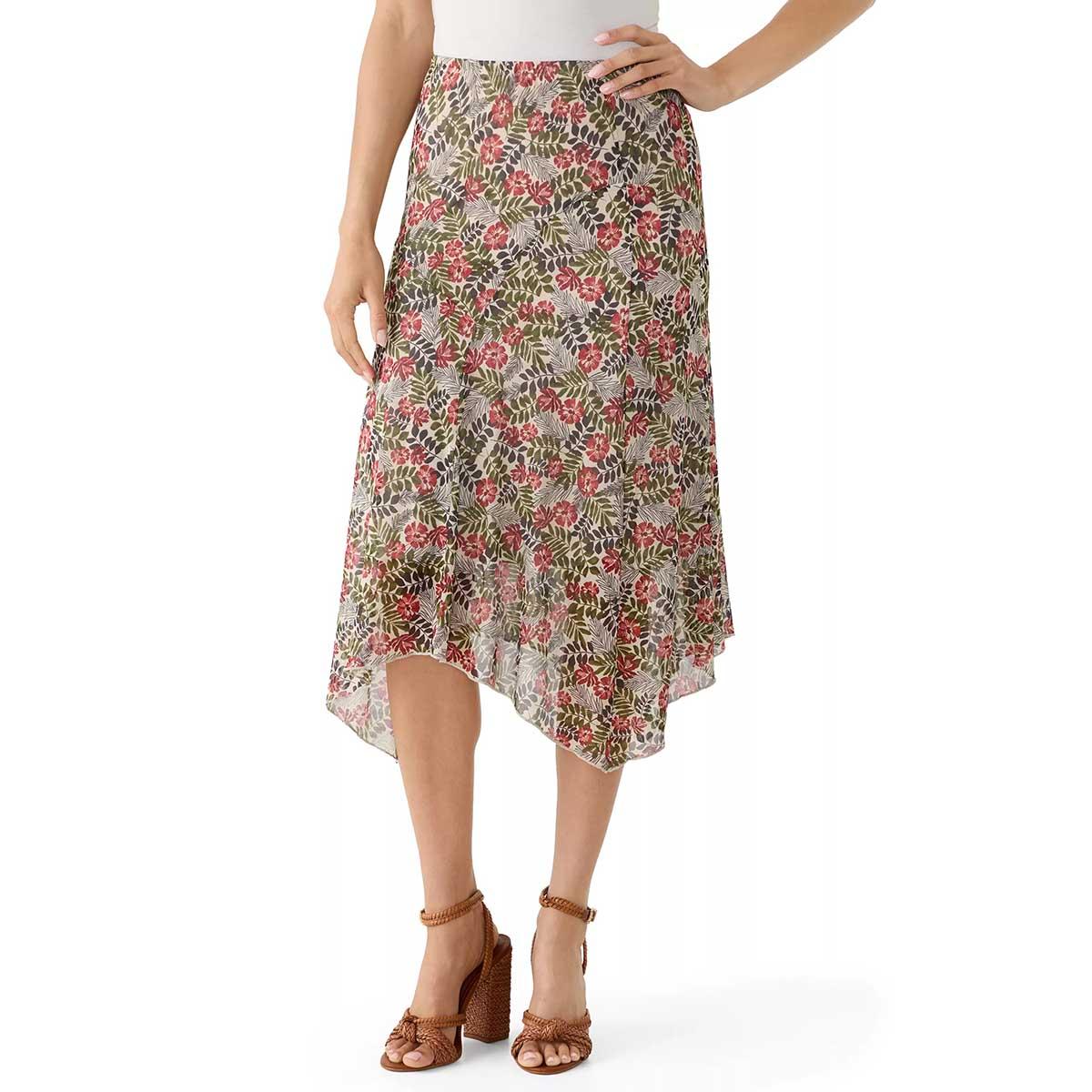 Juniors A. Byer Print Mesh Shark Bite Skirt
