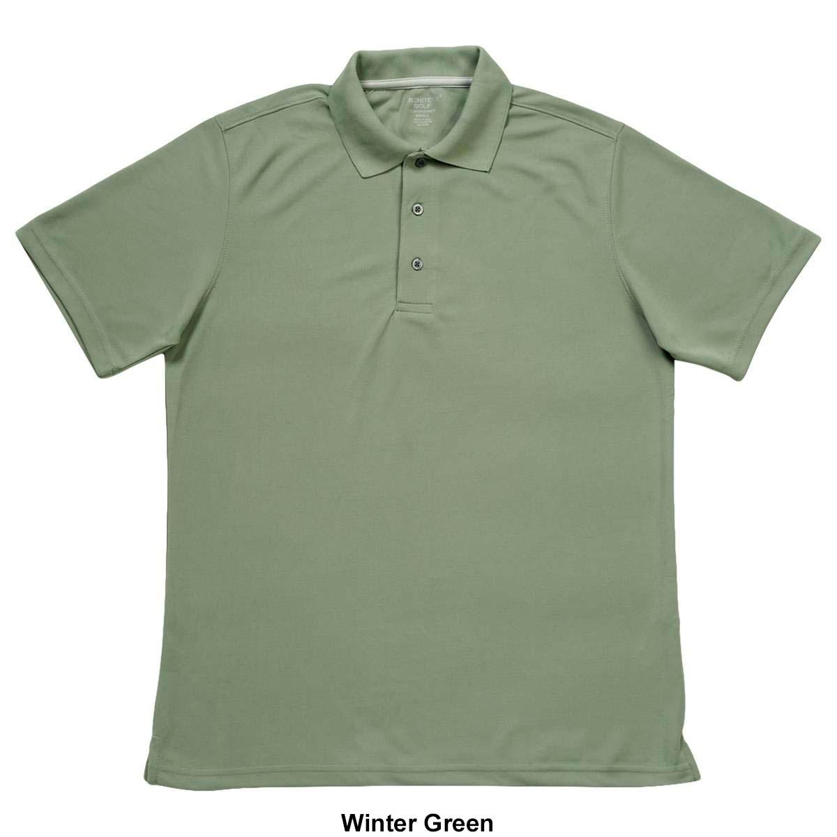 Mens Architect® Solid Mesh Stitch Short Sleeve Golf Polo