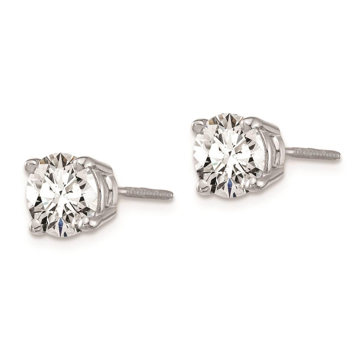 Pure Fire 14kt White Gold 2ctw. Certified Diamond Screw Earrings