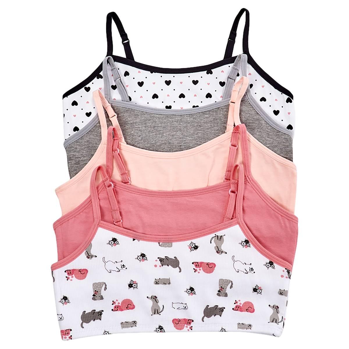 Girls (7-16) Rene Rofe(R) 5pk. Noelle Dogs/Mixed Bralettes