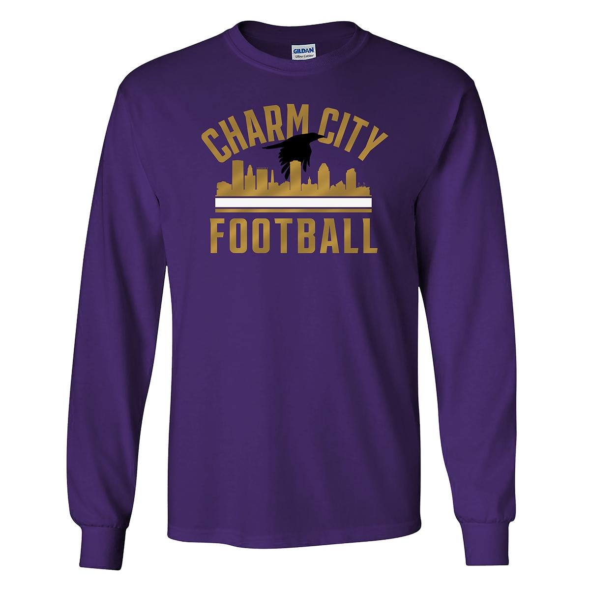 Mens Tailgate Charm Football Long Sleeve Tee