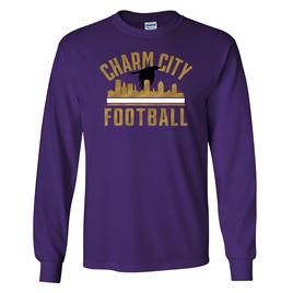 Mens Tailgate Charm Football Long Sleeve Tee