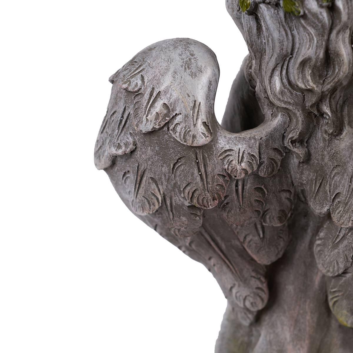 Hi-Line Gift Angel Child Holding Bird Garden Statue