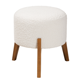 Baxton Studio Elkie Japandi Wood Ottoman Footstool