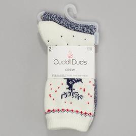 Womens Cuddl Duds 2Pk Reindeer Boot 24.00