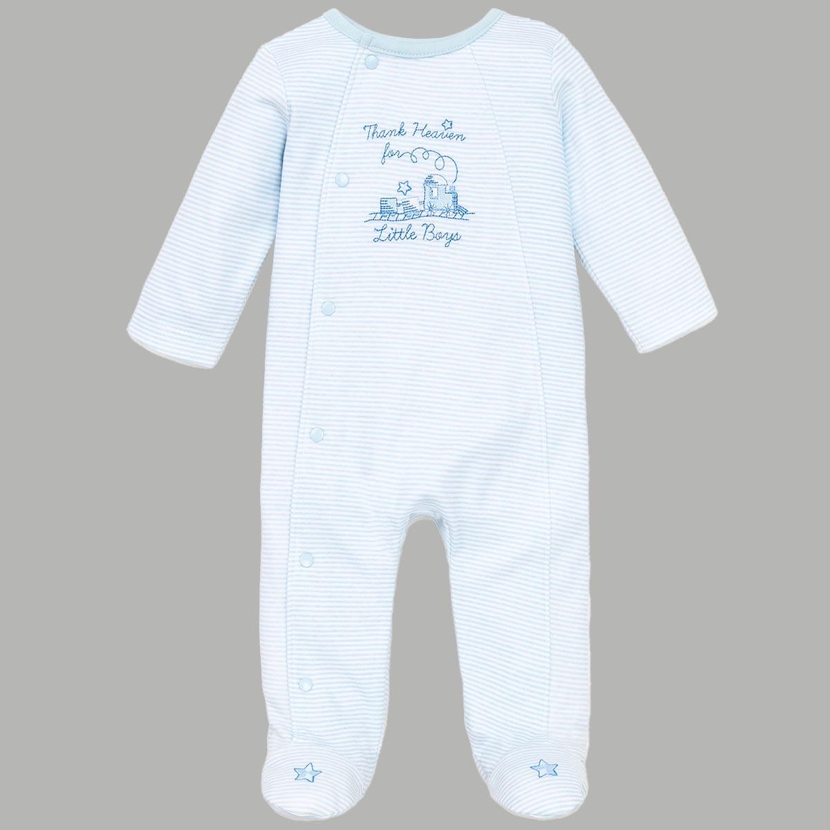 Baby Boy (Preemie-9M) Little Me® Thank Heaven Stripe Footie