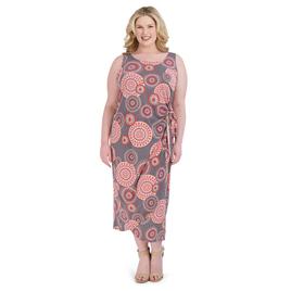 Plus Size Robbie Bee Sleeveless Medallion Sarong Midi Dress