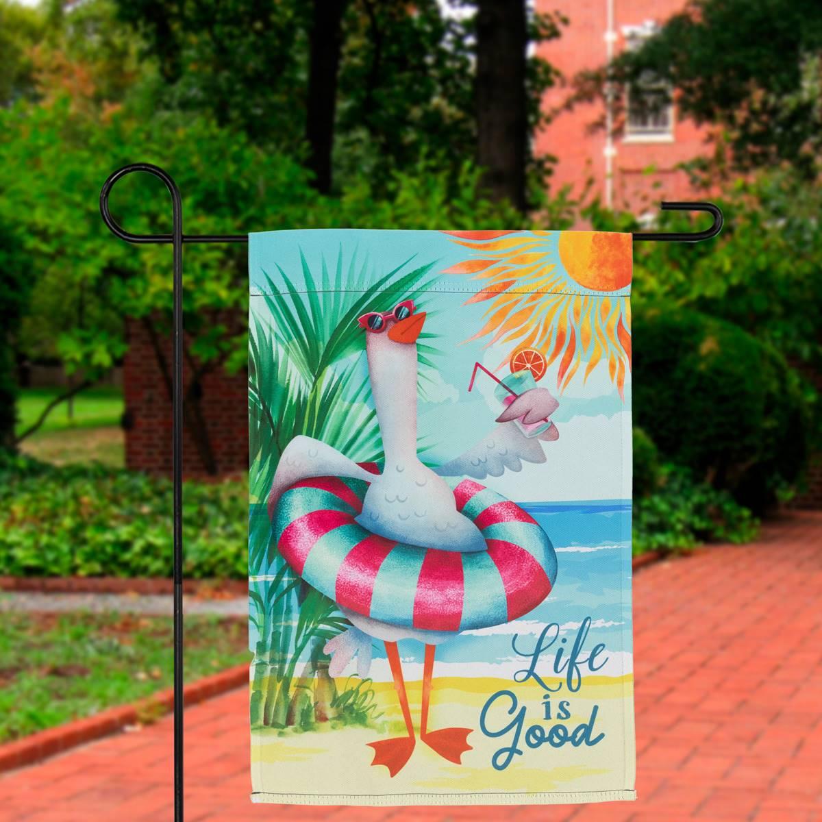 Northlight Seasonal Beach Duck "Life Is Good" Garden Flag