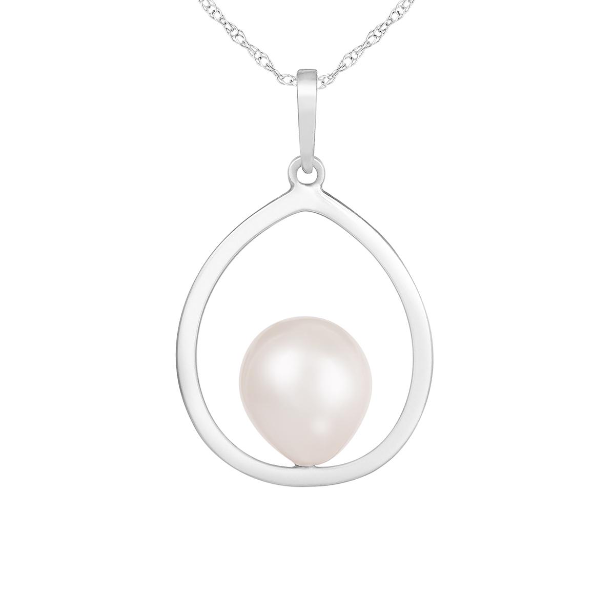 Splendid Pearls 14kt. White Gold Pearl Pendant Necklace