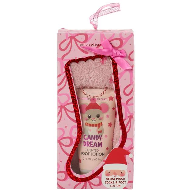 Simple Pleasures® Candy Dream Ultra Plush Socks & Foot Lotion Set