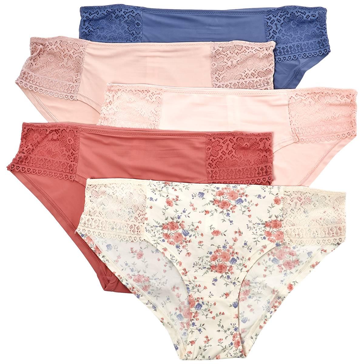 Womens Laura Ashley® 5pk Hipster Panties with Lace LS6341-5PKW