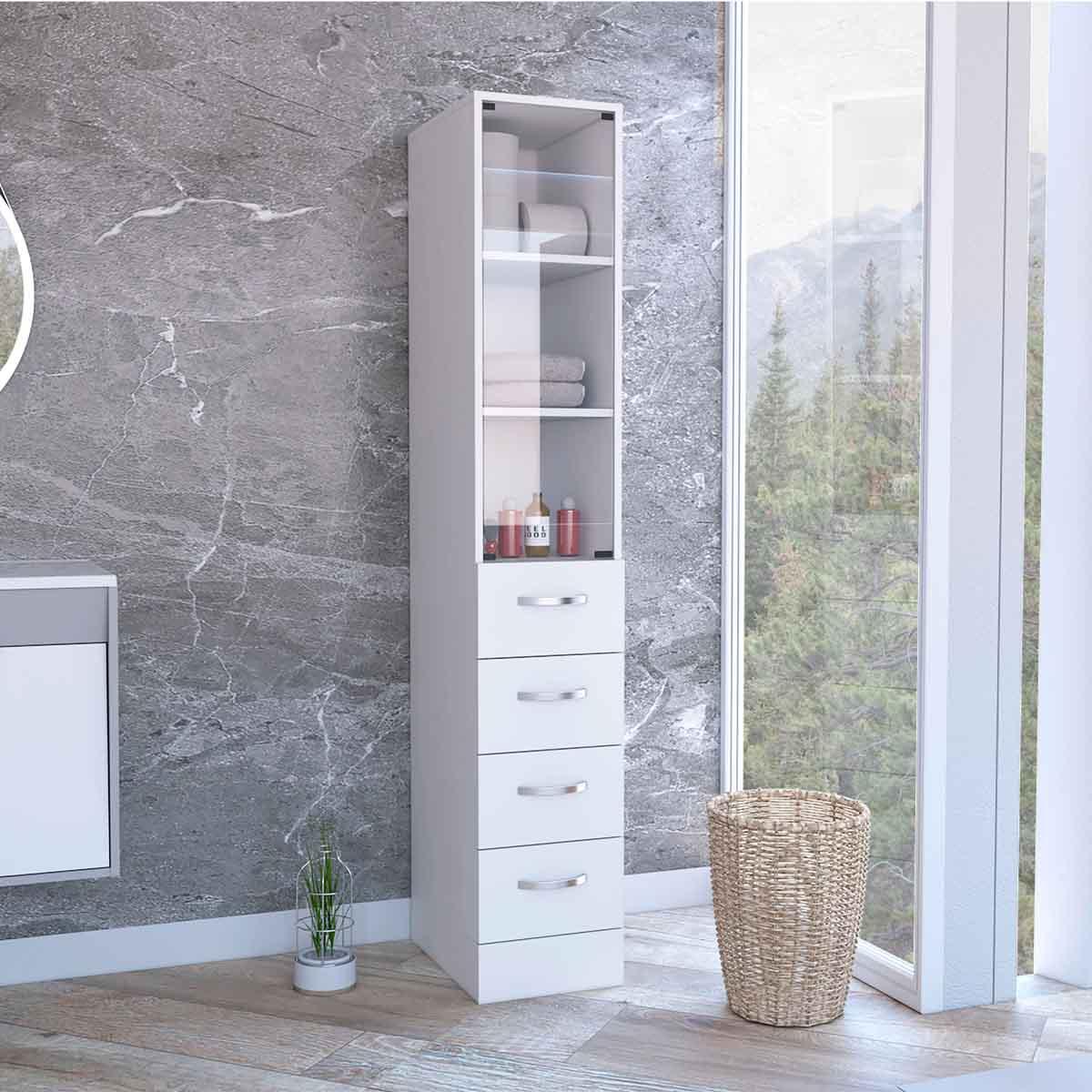 FM FURNITURE Preston Linen Bathroom Cabinet
