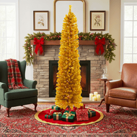 Northlight 6ft. Pre-Lit Pencil Tinsel Artificial Christmas Tree