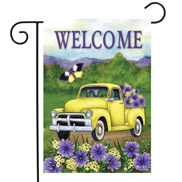 Briarwood Lane Yellow Pickup Truck Garden  Flag