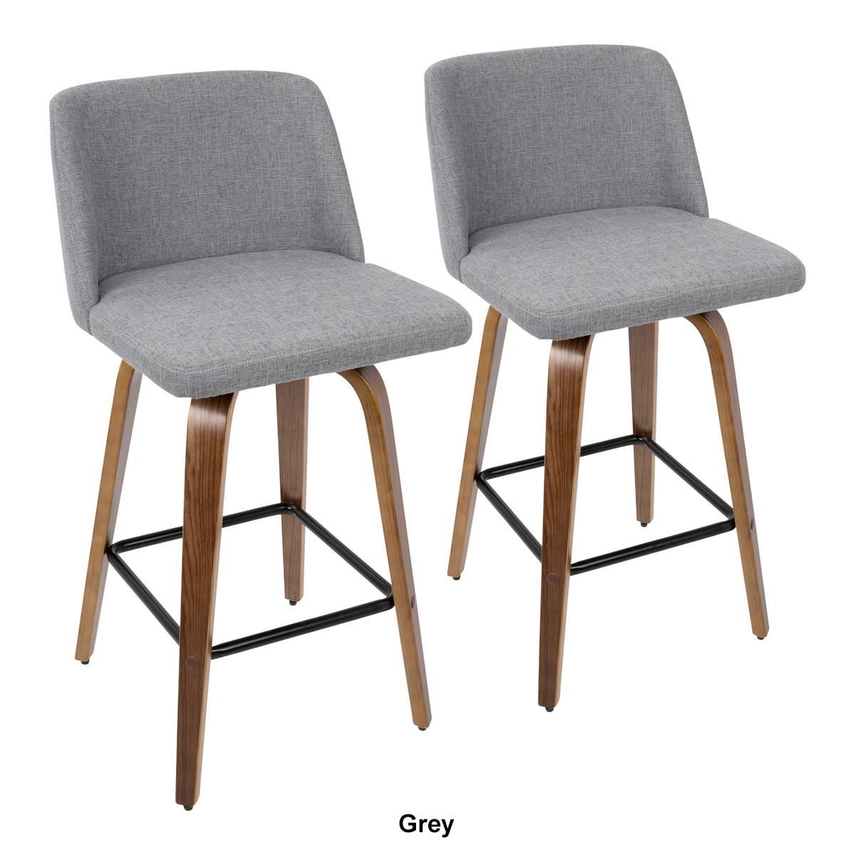 LumiSource Toriano Mid-Century Modern Counter Stools - Set of 2