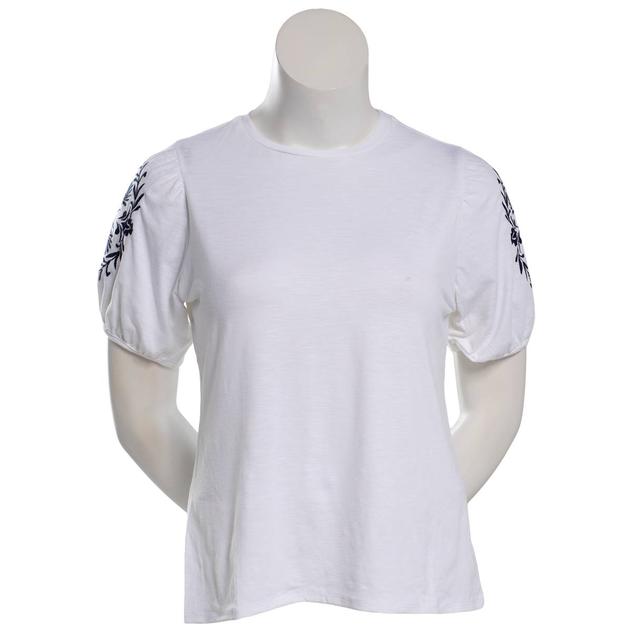 Womens French Laundry Elbow Jacquard Vine Sleeve Solid Blouse
