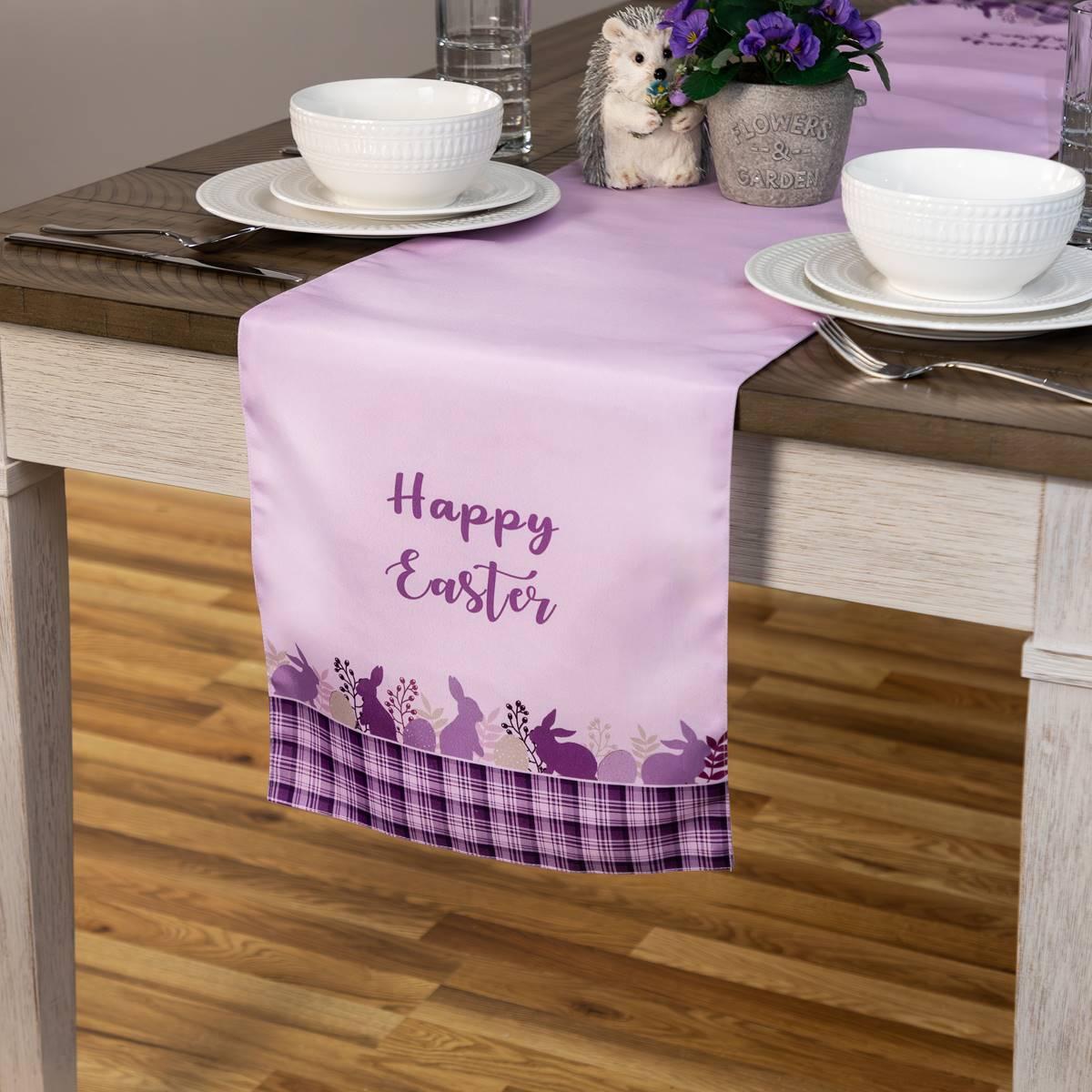 Northlight Seasonal Happy Easter Plaid Table Runner