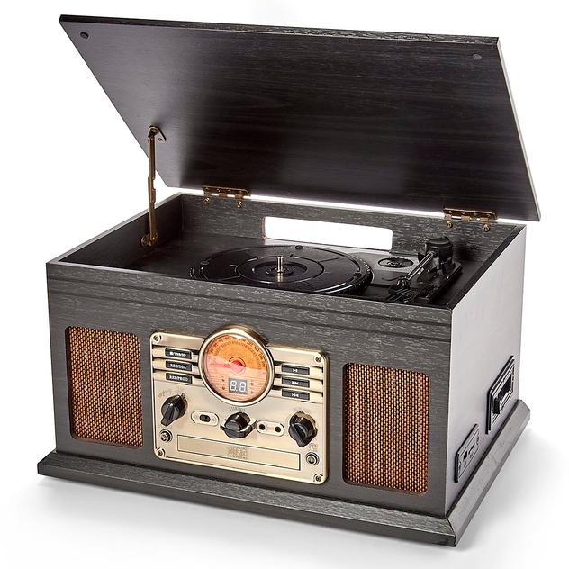 Retro 7 in 1 Wooden Turntable