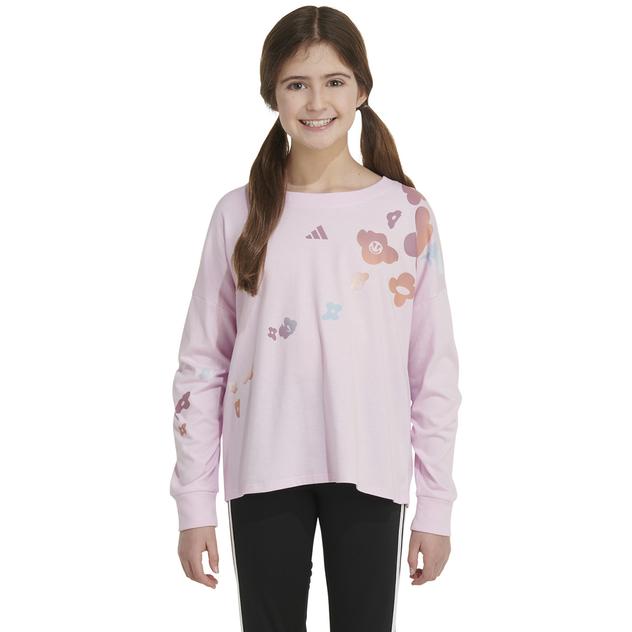 Girls (7-16) adidas® Floral Icon Trail Long Sleeve Crew Tee