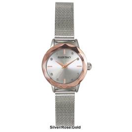Womens Ellen Tracy Faceted Bezel Glass Mini Mesh Watch - ET5394GU