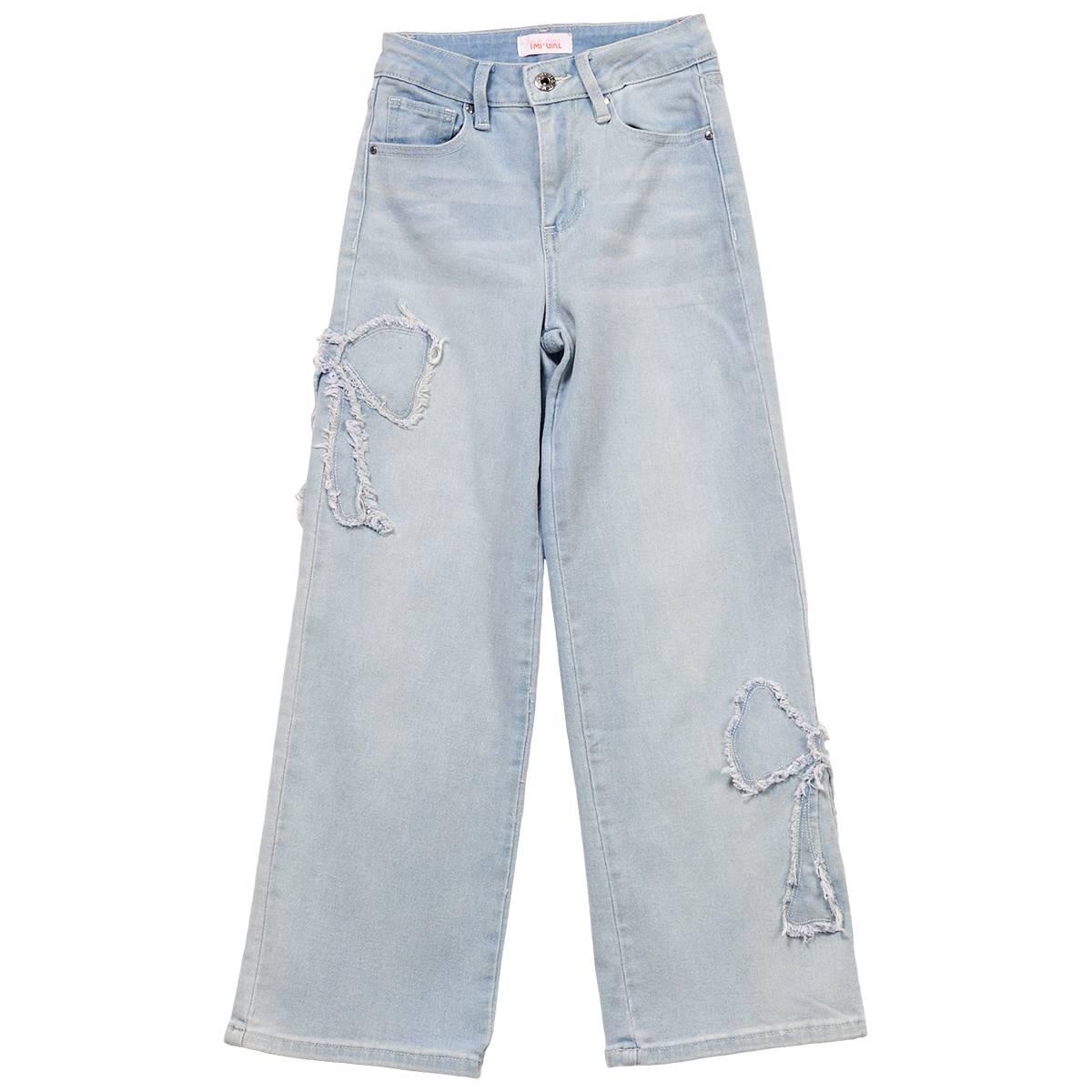 Girls (7-14) YMI(R) Wide Leg Bow Patchwork Jeans