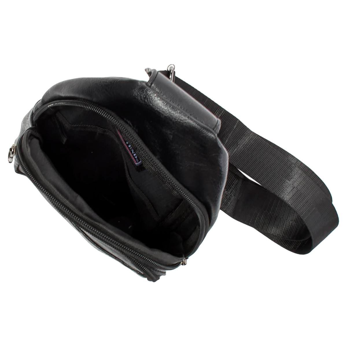 Mens Pleather Sling Bag - Black