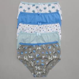 Girls (7-16) René Rofé® 5pk. Jade Dogs/Hearts/Bows Briefs