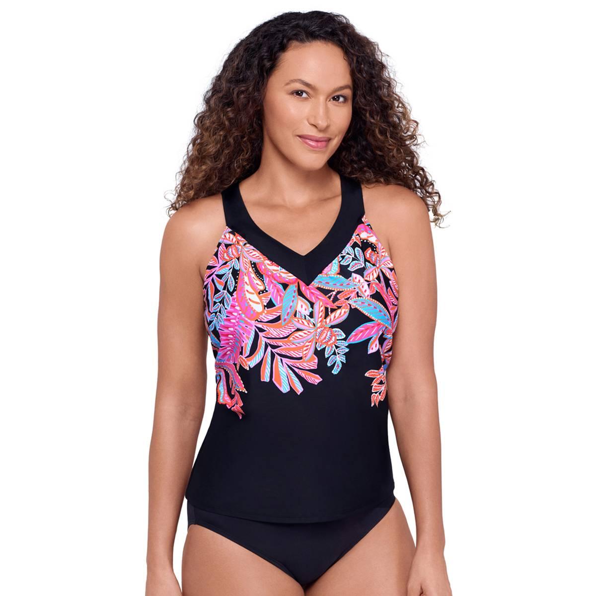Womens American Beach Jungle Parade Tankini Swim Top