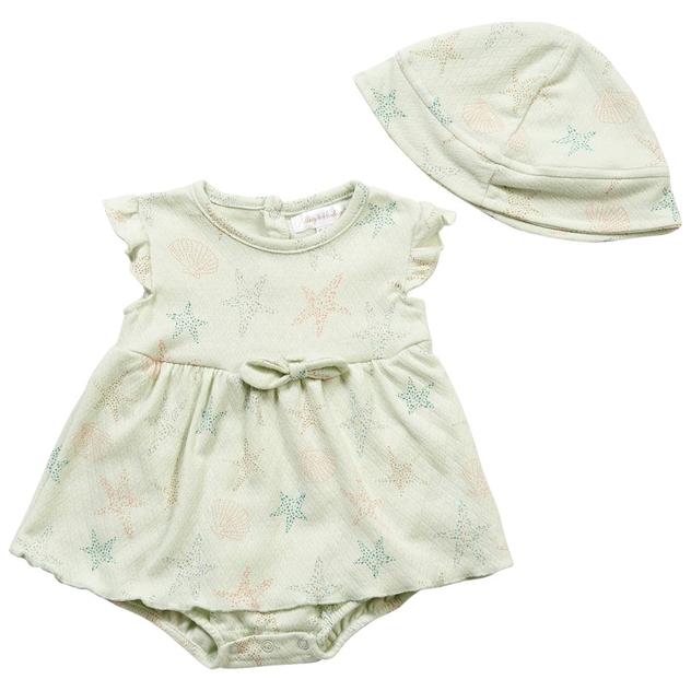 Baby Girl (NB-9M) Adley & Hudson® Seashell Bodysuit Sundress/Hat
