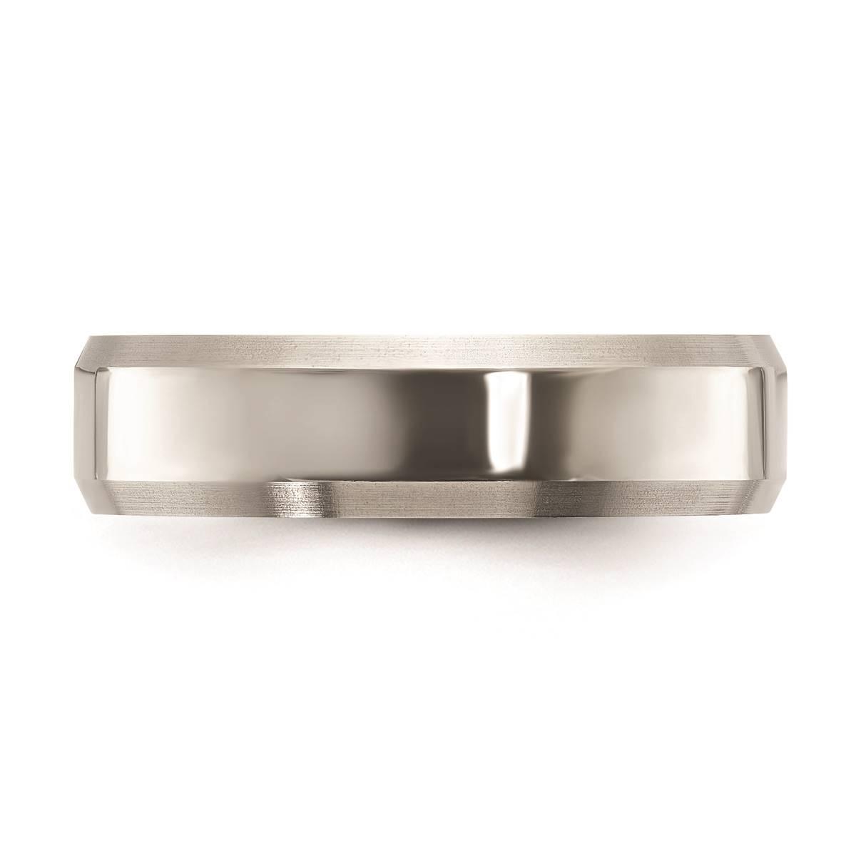 Mens Endless Affection™ Highly Polished 6mm Beveled Edge Band