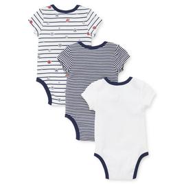 Baby Boy (NB-9M) Little Me 3pk. Short Sleeve Sports Bodysuits