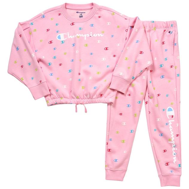 Girls (7-16) Champion® Colorful Emblem Sweatshirt & Joggers Set