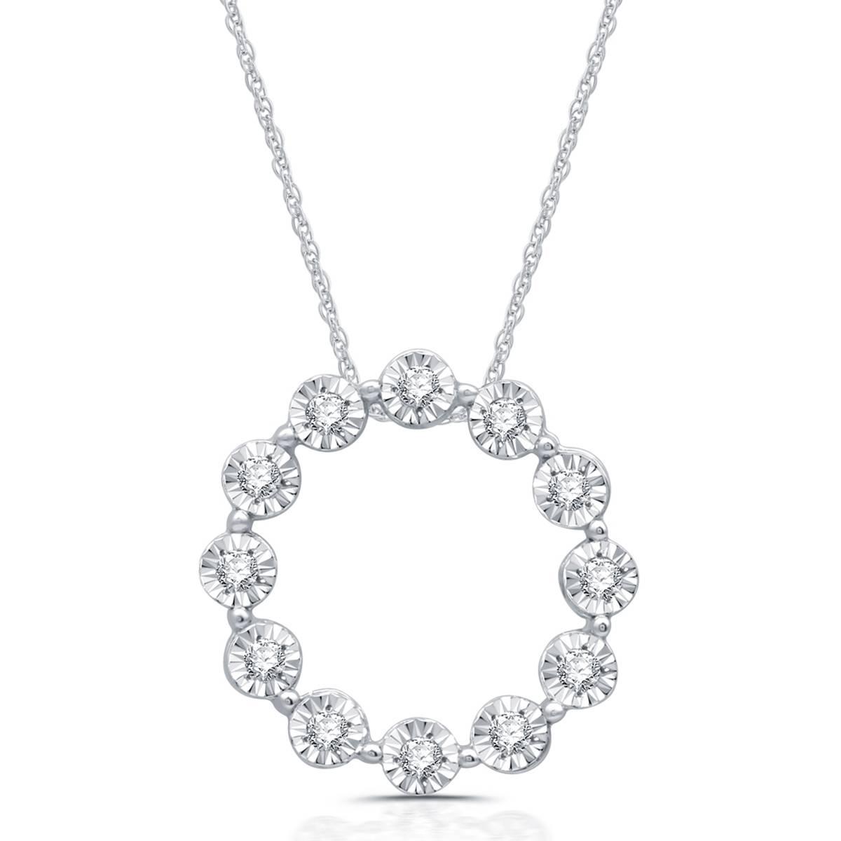 Nova Star(R) Sterling Silver Lab Grown Diamond Circle Pendant