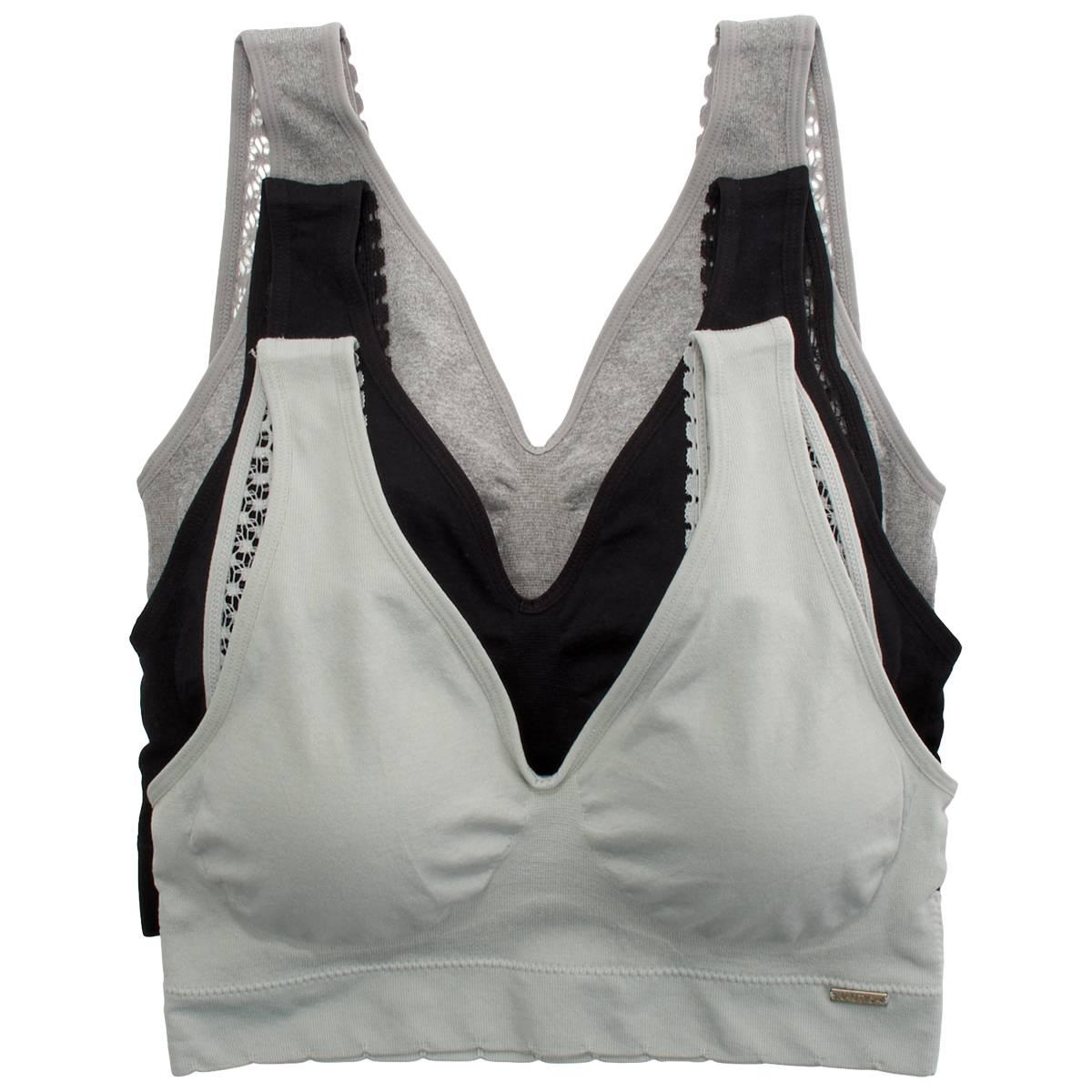 Plus Size Nautica 3pk Seamless Bralette w/Lace Trim - NT1583-3PKE