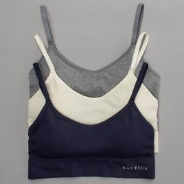 Womens Nautica 3pk. Ribbed Seamless Bralette - NT3329-3PKC