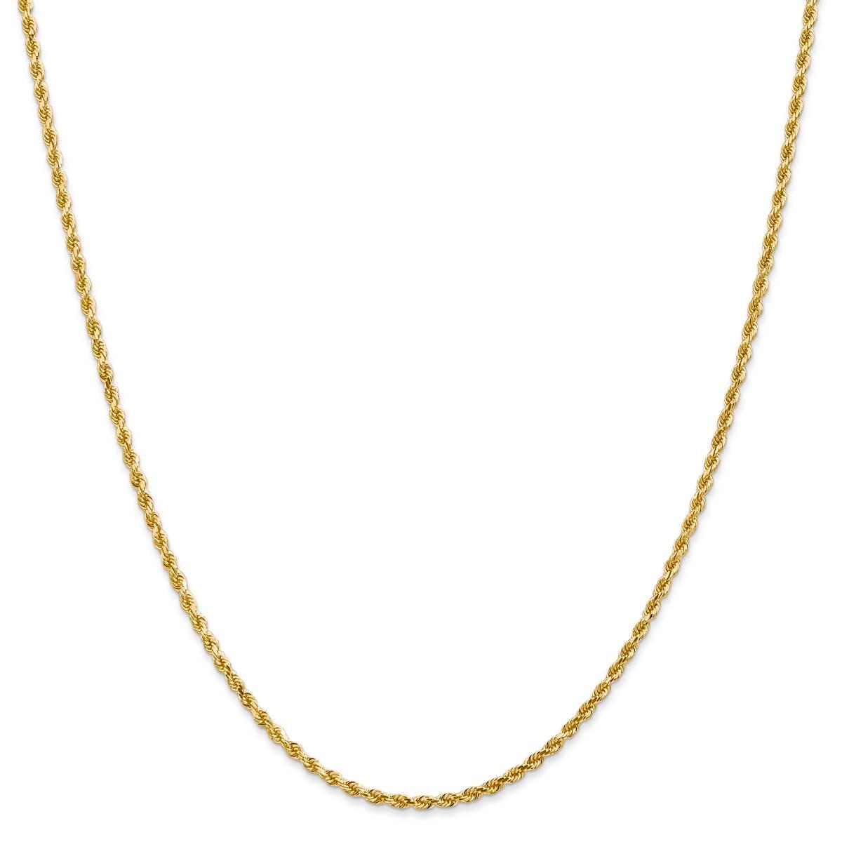 Unisex Gold Classics™ 2mm. 14k Diamond Cut Rope Chain Necklace