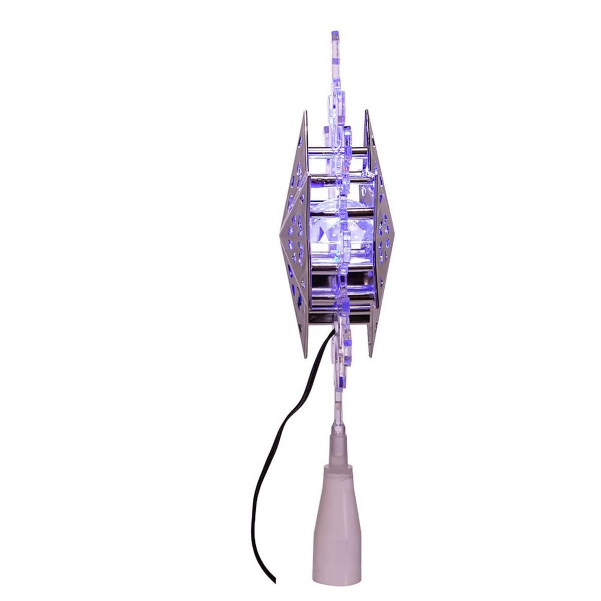 Kurt Adler Blue & White LED Rotating Snowflake Treetop