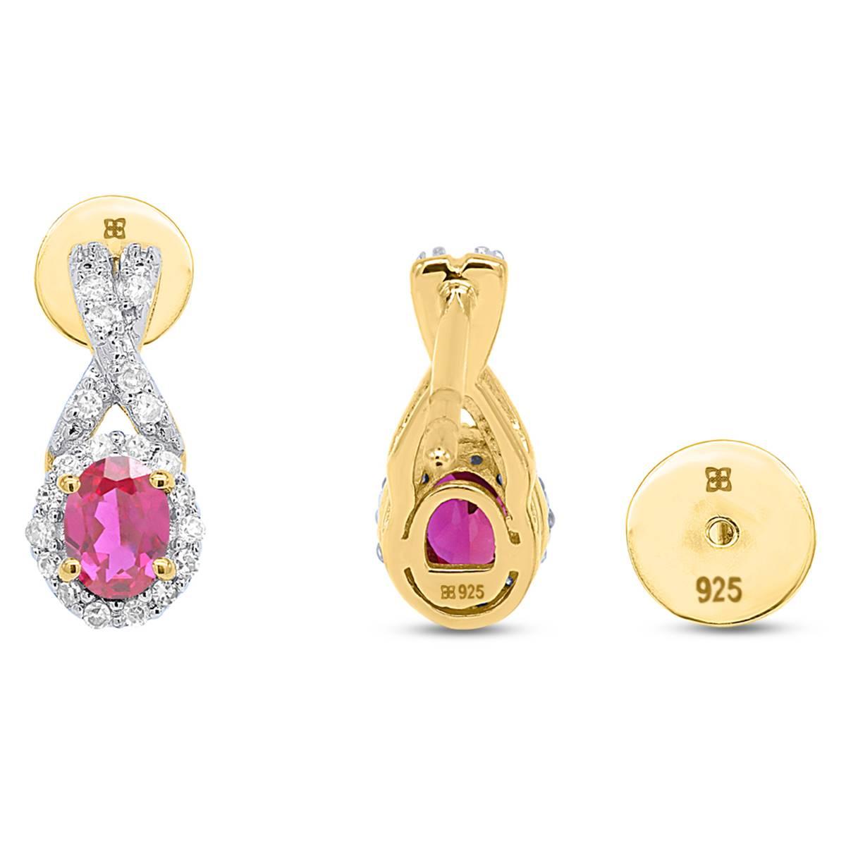 Gemstone Classics™ Created Ruby & Lab Grown Diamond Earrings