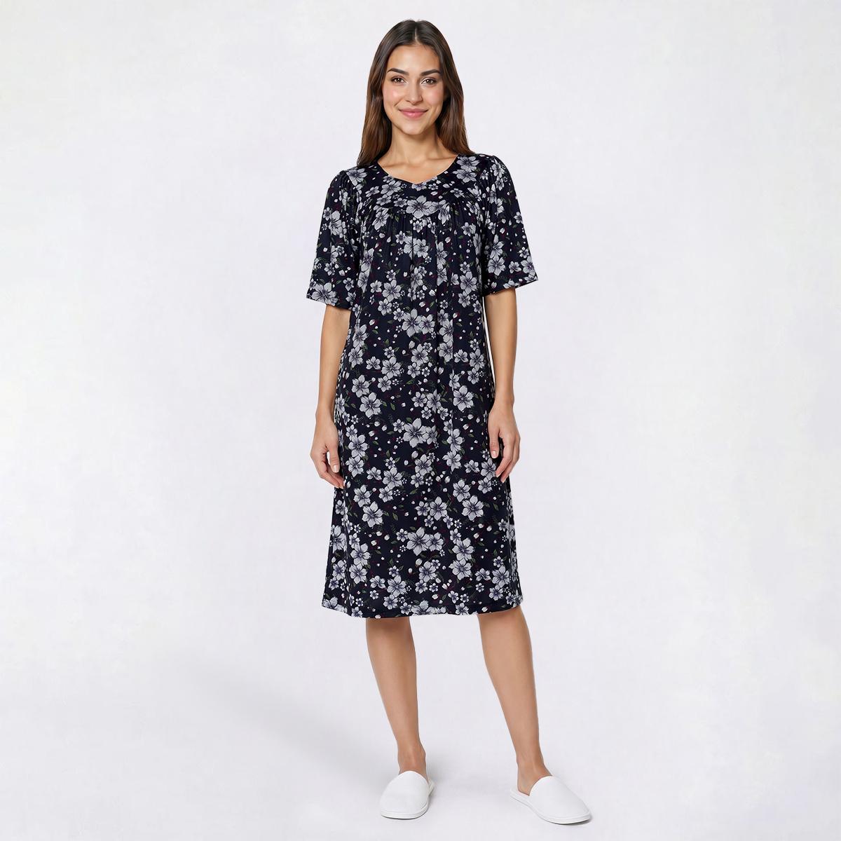 Womens Casual Time Short Sleeve Flower Caftan