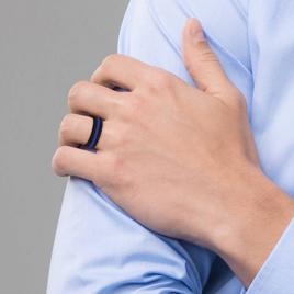 Mens Gentlemen''s Classics™ Black Silicone 7.5mm Wedding Band