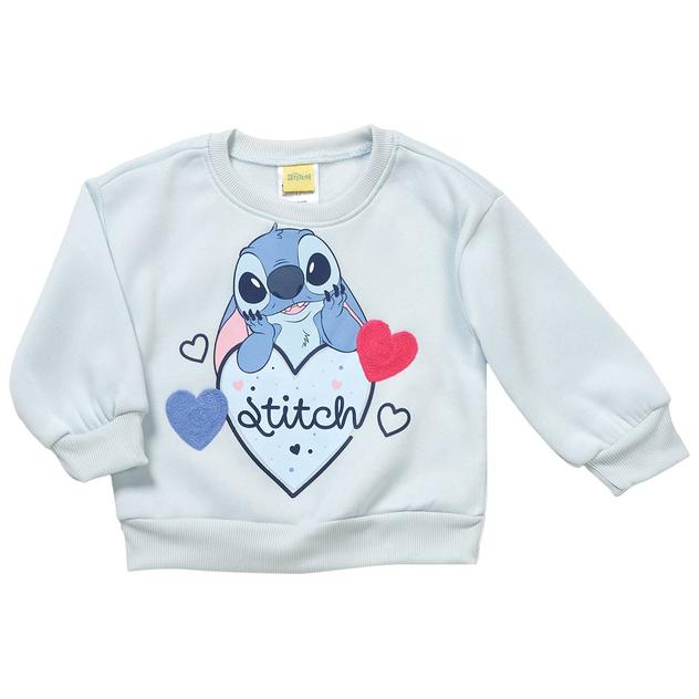 Toddler Girl Disney Stitch Heart Long Sleeve Sweatshirt