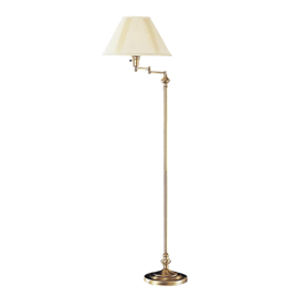 HomeRoots 59 Bronze Metal Swing Arm Floor Lamp With Beige Fabri