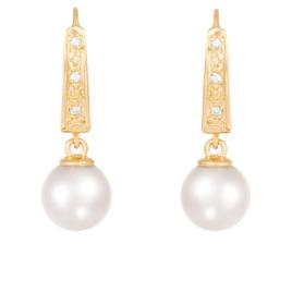 Splendid Pearls 14kt. Gold Akoya Pearl &amp; Diamond Earrings