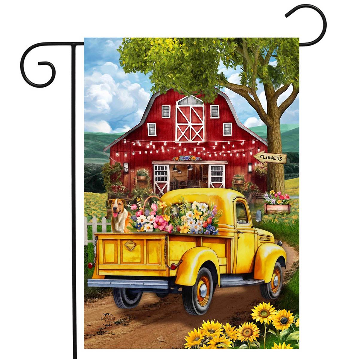 Briarwood Lane Flower Farm Truck Garden Flag