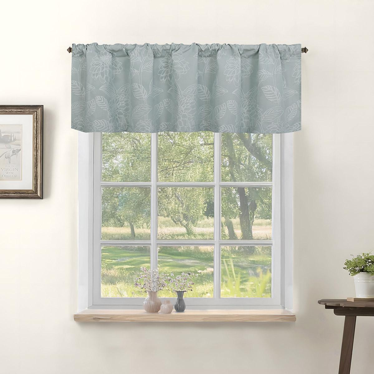Rosalyn Floral Embroidered Rod Pocket Valance