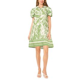 Womens MSK Puff Slv Print Cttn Shirtdress